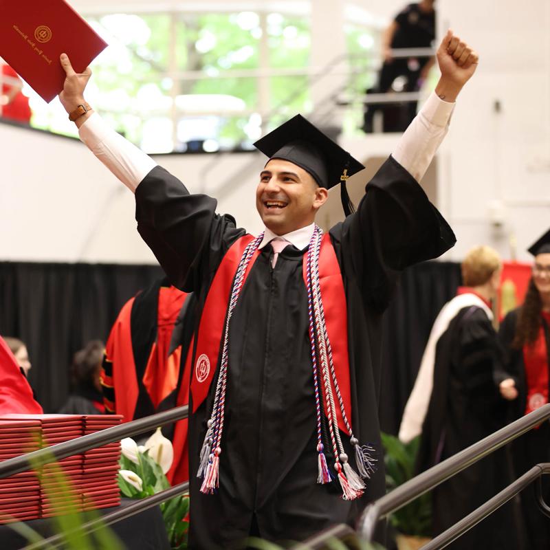 Student excited for commencement