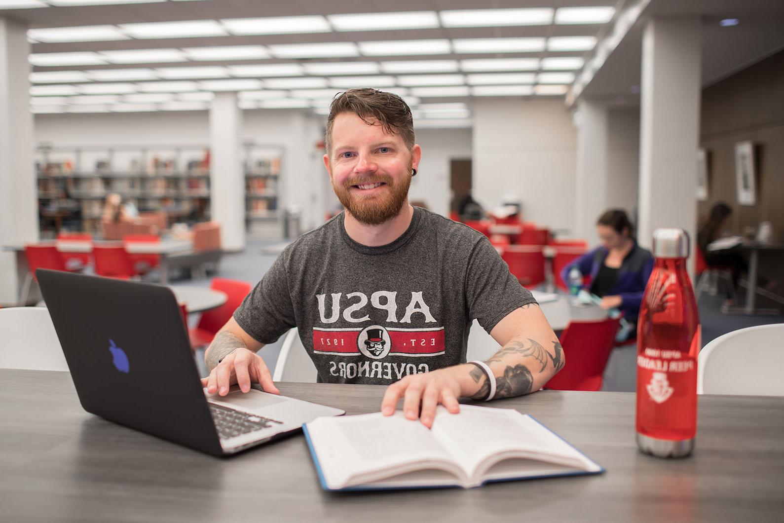 Derrick Tims in library